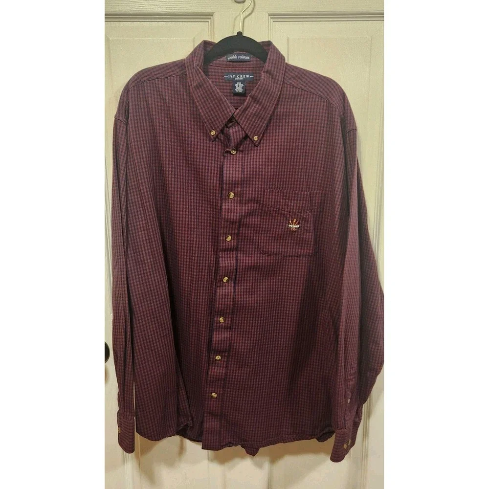 Ivy Crew 2XT Long Sleeve Plaid Button Up Wrinkle Resistant‎ Preowned, EUC